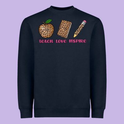 Teach Love Inspire Leopard Heavyweight Sweatshirt Designed By Adodesignshop