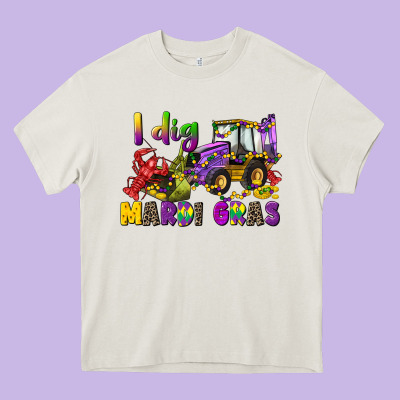 I Dig Mardi Gras Heavy Core Tee Designed By Cowgirlartshop