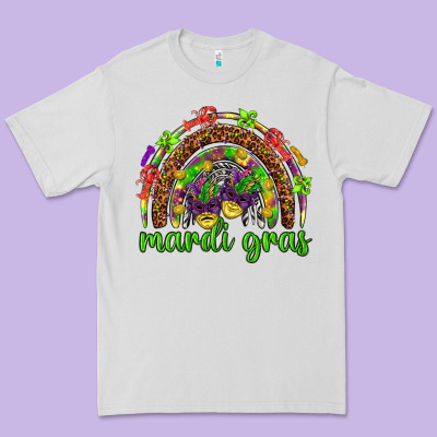 Mardi Gras Rainbow And Masks Premium Tee Designed By Howdyjamesfarm