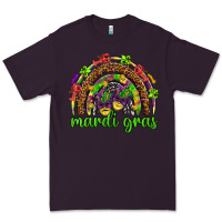 Plum Mardi Gras rainbow and masks Premium Tee - HowdyJamesFarm