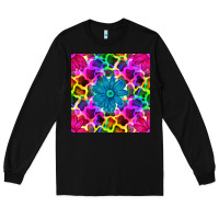 Black neon cowhide with flower seamless pattern Long Sleeve Tee - BundleAndBundleShop