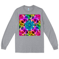 Heather Grey neon cowhide with flower seamless pattern Long Sleeve Tee - BundleAndBundleShop