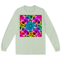 Matcha neon cowhide with flower seamless pattern Long Sleeve Tee - BundleAndBundleShop