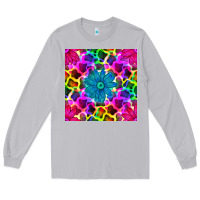 Moon Dust neon cowhide with flower seamless pattern Long Sleeve Tee - BundleAndBundleShop
