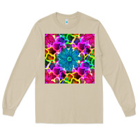 Mushroom neon cowhide with flower seamless pattern Long Sleeve Tee - BundleAndBundleShop