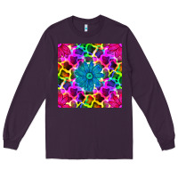 Plum neon cowhide with flower seamless pattern Long Sleeve Tee - BundleAndBundleShop