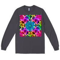 Smoke neon cowhide with flower seamless pattern Long Sleeve Tee - BundleAndBundleShop