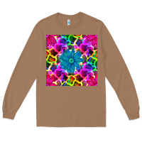 Toasted Coconut neon cowhide with flower seamless pattern Long Sleeve Tee - BundleAndBundleShop