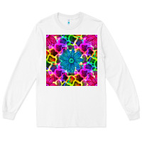 White neon cowhide with flower seamless pattern Long Sleeve Tee - BundleAndBundleShop