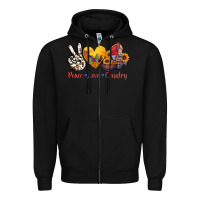 Black peace love country american texas flag boots Zipper Hoodie - AdoDesignShop