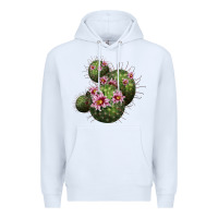 White arizona fishhook cacti Premium Hoodie - LillyAllenDesigns