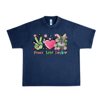 Navy peace love easter bunny Urban Heavy Tee - FaDigitalArtStudio