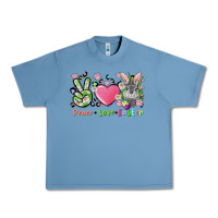 Pebble Blue peace love easter bunny Urban Heavy Tee - FaDigitalArtStudio
