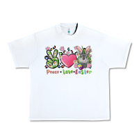 White peace love easter bunny Urban Heavy Tee - FaDigitalArtStudio