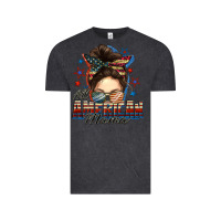 Vintage Black All American mama messy bun 4th of july Vintage Tee - FaDigitalArtStudio