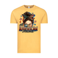 Vintage Mustard All American mama messy bun 4th of july Vintage Tee - FaDigitalArtStudio
