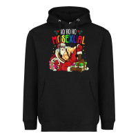 Black mens ho ho ho mosexual Heavyweight Hoodie - DesigneFamous