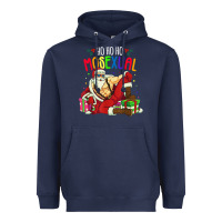 Navy mens ho ho ho mosexual Heavyweight Hoodie - DesigneFamous