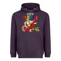 Plum mens ho ho ho mosexual Heavyweight Hoodie - DesigneFamous