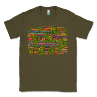 Army Green cinco de mayo sunflower and cactus background Classic Tee - Artiststas