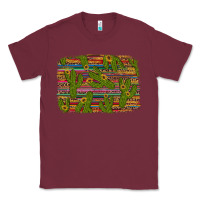 Burgundy cinco de mayo sunflower and cactus background Classic Tee - Artiststas