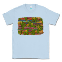 Dusty Blue cinco de mayo sunflower and cactus background Classic Tee - Artiststas