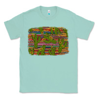 Seafoam cinco de mayo sunflower and cactus background Classic Tee - Artiststas