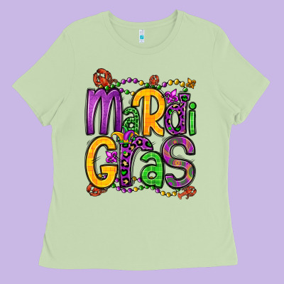 Mardi Gras Ladies Tee Designed By Oliviacreatesart