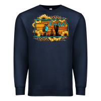 Navy kansas owl sunset sunflower map Premium Sweatshirt - JahusDesignShop