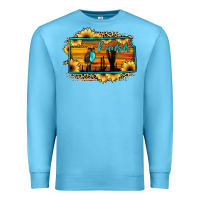 Ocean Blue kansas owl sunset sunflower map Premium Sweatshirt - JahusDesignShop