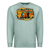 Seafoam kansas owl sunset sunflower map Premium Sweatshirt - JahusDesignShop