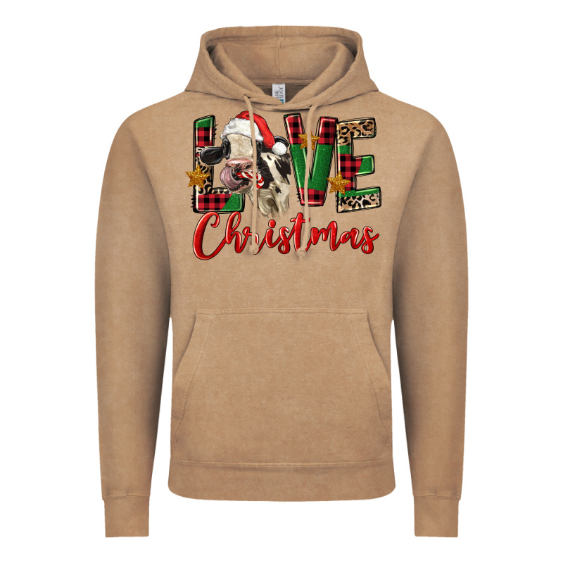 Love Christmas Holstein Heifer Vintage Hoodie by FaDigitalArtStudio | Teevron
