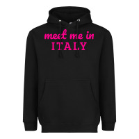 Black meet me in italy Heavyweight Hoodie - DesigneFamous