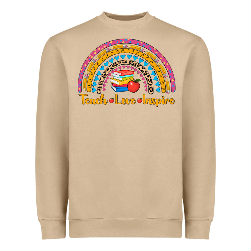 Back To School Rainbow Teach Love Inspire Heavyweight Sweatshirt by AdoDesignShop | Teevron