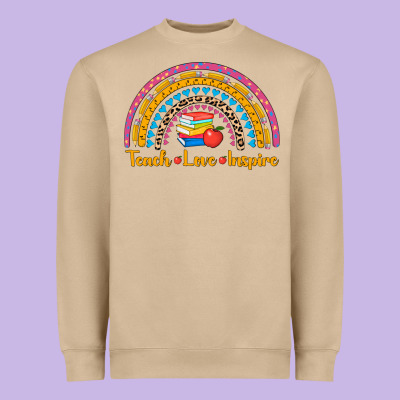 Back To School Rainbow Teach Love Inspire Heavyweight Sweatshirt Designed By Adodesignshop