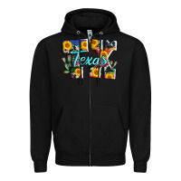 Black texas tx serape sunflower cowhide Zipper Hoodie - AdoDesignShop