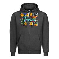 Charcoal Heather texas tx serape sunflower cowhide Zipper Hoodie - AdoDesignShop