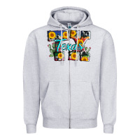 Heather Grey texas tx serape sunflower cowhide Zipper Hoodie - AdoDesignShop