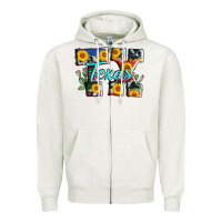 Oatmeal Heather texas tx serape sunflower cowhide Zipper Hoodie - AdoDesignShop