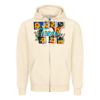 Sandshell texas tx serape sunflower cowhide Zipper Hoodie - AdoDesignShop