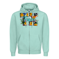 Seafoam texas tx serape sunflower cowhide Zipper Hoodie - AdoDesignShop