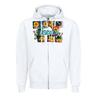 Texas Tx Serape Sunflower Cowhide Zipper Hoodie | Teevron