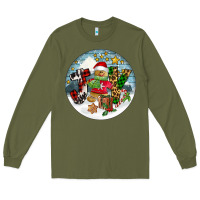 Army Green Joy gingerbread Long Sleeve Tee - FaDigitalArtStudio