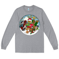 Heather Grey Joy gingerbread Long Sleeve Tee - FaDigitalArtStudio