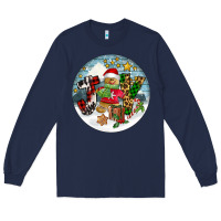 Navy Joy gingerbread Long Sleeve Tee - FaDigitalArtStudio