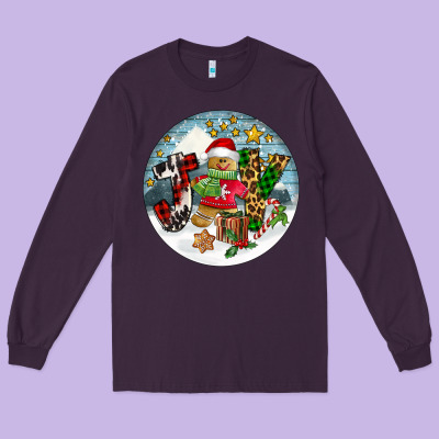 Joy Gingerbread Long Sleeve Tee Designed By Fadigitalartstudio