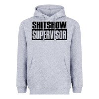 Heather Grey shitshow supervisor Heavyweight Hoodie - DesigneFamous