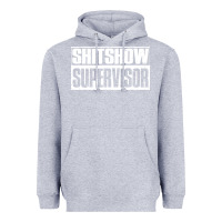 Heather Grey shitshow supervisor Heavyweight Hoodie - DesigneFamous
