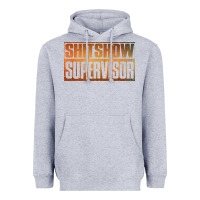 Heather Grey shitshow supervisor Heavyweight Hoodie - DesigneFamous