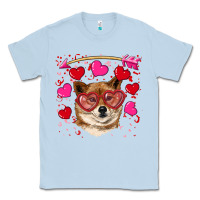 Dusty Blue valentine's shiba inu Classic Tee - RanaPortraitStore